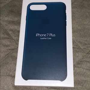 iPhone Navy Leather Case